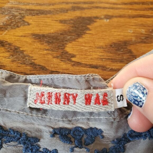 Johnny Was embroidered grey&blue blouse size small - Picture 3 of 3